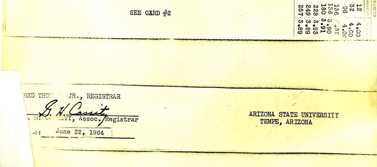 ASU Transcript - 4 pages
